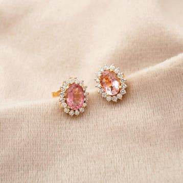 Oorstekers - 14 karaat Geel goud - 1.99ct. tw. Toermalijn -