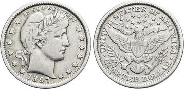 1/4 Dolla (quarter) 1897 Vereinigte Staaten von Amerika, Verzenden