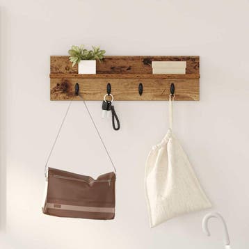 vidaXL Wandgemonteerde kapstok Oudhout 60 x 10,5 x 18 cm, Verzenden