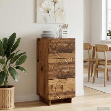 vidaXL Dressoir Oud hout 33.5 x 34.5 x 75 cm Bewerkt hout, Verzenden, Nieuw
