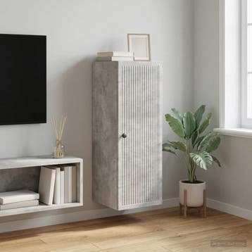 vidaXL Wandkast Betongrijs 33 x 34,5 x 90 cm Bewerkt hout, Verzenden