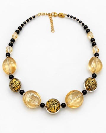 24 karaat - Staal, Murano-glas, Geel goud - Halsketting -