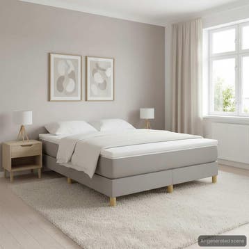 vidaXL Boxspring bed stof lichtgrijs 140x200 cm, Verzenden