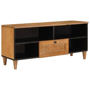 vidaXL TV Kast met lade met plank 100 x 33 x 46 cm Massief, Verzenden, Nieuw