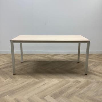 VEPA kantinetafel, (bxd) 160x80 cm, midden-eiken - wit, Bureau