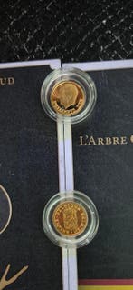 Belgique. Set 2 gouden herdenkingsmunten van 14 karaat goud, Postzegels en Munten