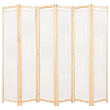 vidaXL Kamerscherm met 6 panelen 240x170x4 cm stof crème, Verzenden