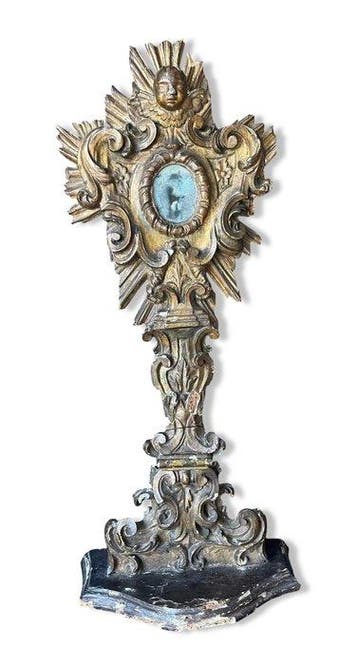 Reliquaire baroque monumental - 69 cm - Bois - 1750-1800,