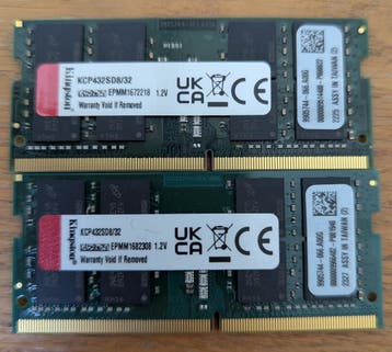 KCP432SD8/32 32GB DDR4 3200MT/s Non-ECC Unbuffered (2 stuks), Ophalen of Verzenden