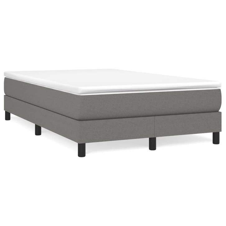 vidaXL Boxspring met matras stof donkergrijs 120x190 cm, Huis en Inrichting, Slaapkamer | Bedden, Nieuw, Verzenden