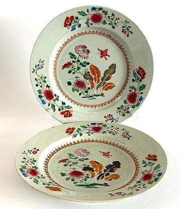 Dinastia Qing Epoca Qianlong, ca. 1750-1770 - Coppia Piatti