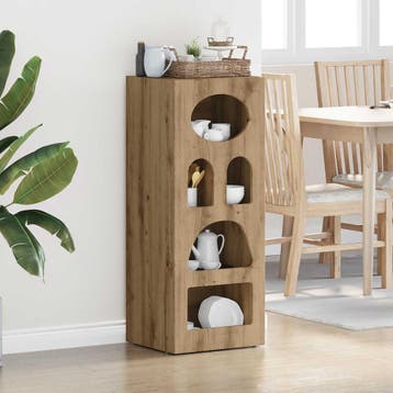 vidaXL Dressoir ELST Artisan Eiken 40 x 35 x 100,5 cm, Huis en Inrichting, Kasten | Dressoirs, Verzenden, Nieuw