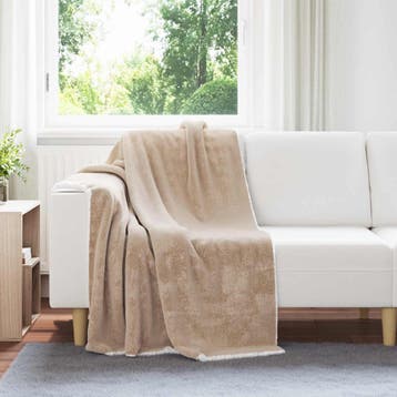 vidaXL plaid Camel 130 x 150 cm 1 kg Fleece, Verzenden, Nieuw