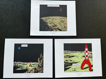 Hergé - Série de trois tirés à part - On a marché sur la