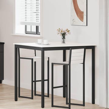 vidaXL Bartafel Wit 110 x 110 x 105 cm Massief grenenhout, Verzenden