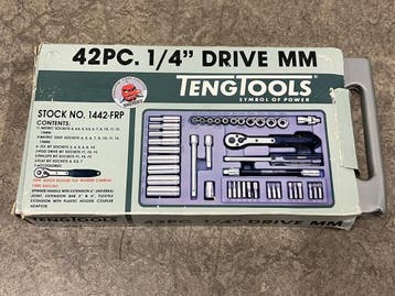 Veiling - Teng Tools doppen- en bitset 1/4 42-delig 1442-FR, Nieuw