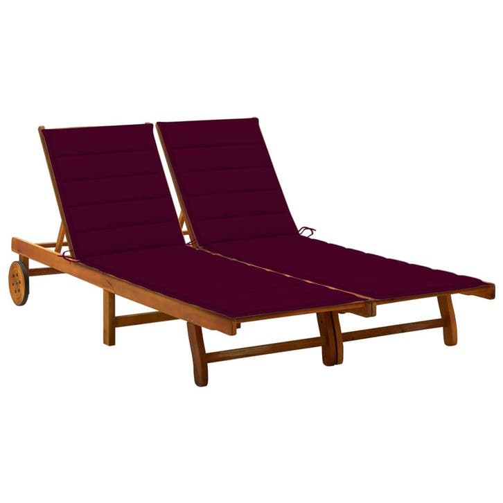 vidaXL Ligbed 2-persoons met kussens massief acaciahout, Tuin en Terras, Ligbedden, Nieuw, Verzenden