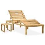 vidaXL Ligbed met tafel geïmpregneerd grenenhout, Verzenden