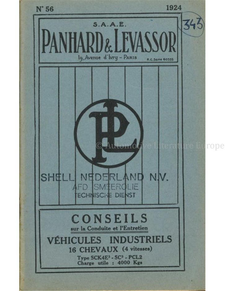 1924 PANHARD & LEVASSOR INSTRUCTIEBOEKJE FRANS, Auto diversen, Handleidingen en Instructieboekjes, Ophalen of Verzenden