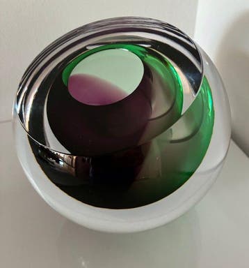 George Broft - sculptuur, “ PURPLE “ Unique - 15 cm - Glas