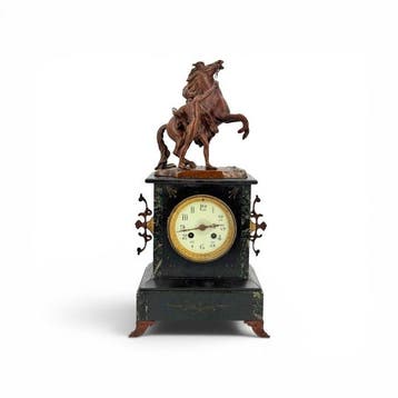 Klok - Antiek Marmer - 1850-1900 - Beeldhouwkunst: Trainer