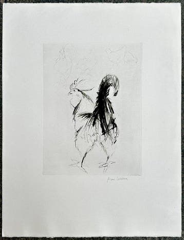 Pierre Letellier (1928-2000) - Coq et poules