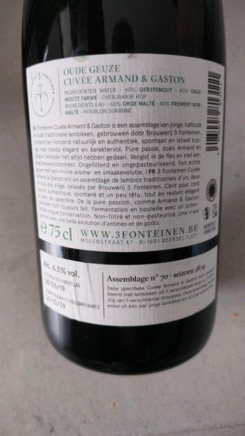 3 Fonteinen - 2x Oude Geuze 2018, 1x Cuvee Armand 2019 Miel,