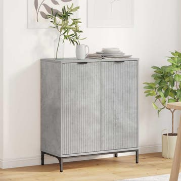 vidaXL Dressoir Beton Grijs 69,5 x 33 x 82 cm Bewerkt hout, Verzenden