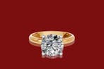 Bague - 14 carats Or jaune - 3.62ct. tw. Diamant (Cultivé en