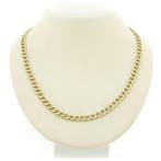 Gouden robuuste gourmetschakel ketting, Handtassen en Accessoires, Kettingen, Ophalen of Verzenden, Gebruikt, Overige kleuren