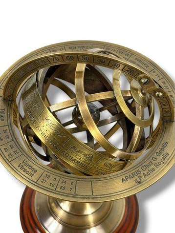 Celestial and terrestrial globes - Armillarium en messing -