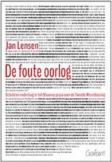 De foute oorlog / Academisch literair / 9 9789044131611, Verzenden, Jan Lensen