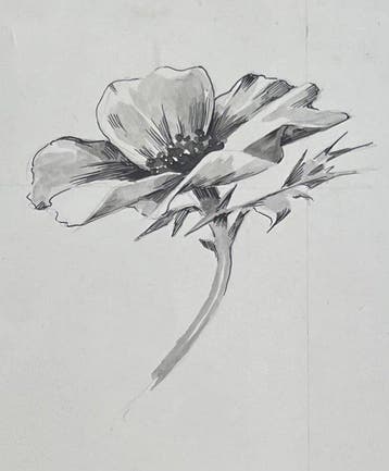 Louise Abbéma (1853-1927). - Etude de Fleurs (sans prix de
