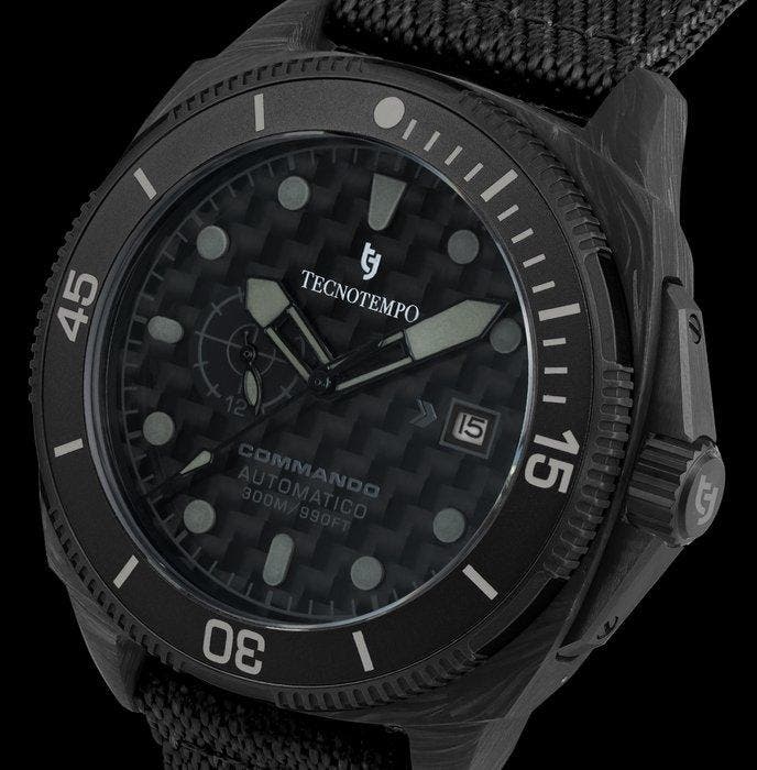 Tecnotempo - Commando - Forged Carbon & Titanium -, Handtassen en Accessoires, Horloges | Heren