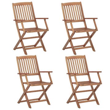 vidaXL Tuinstoelen 4 st inklapbaar massief acaciahout, Verzenden, Nieuw
