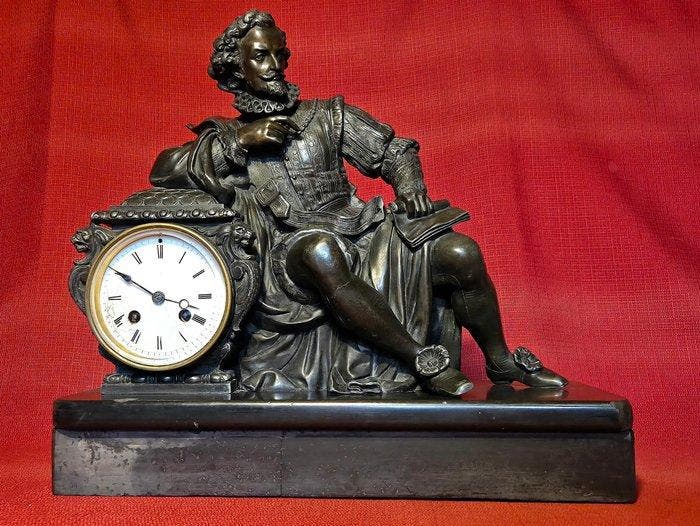 Pendule - Marmer, Brons, Zinklegering - 1850-1900, Antiquités & Art, Antiquités | Horloges