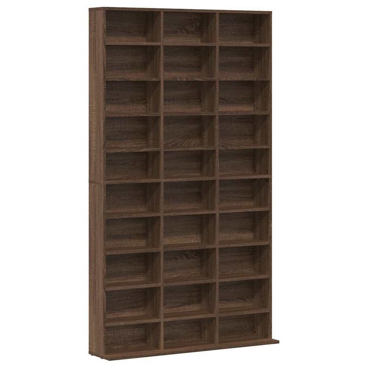 vidaXL Cd-kast 102x23x177,5 cm bewerkt hout bruin eikenkleur, Huis en Inrichting, Woonaccessoires | Cd- en Dvd-rekken, Nieuw, Verzenden