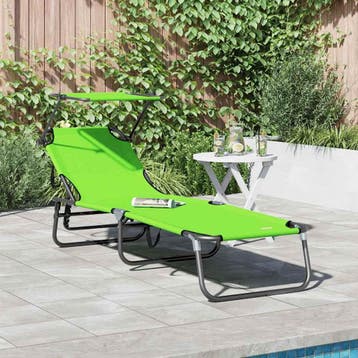 vidaXL Opvouwbare zonnebed oxford Groen, Tuin en Terras, Verzenden, Nieuw