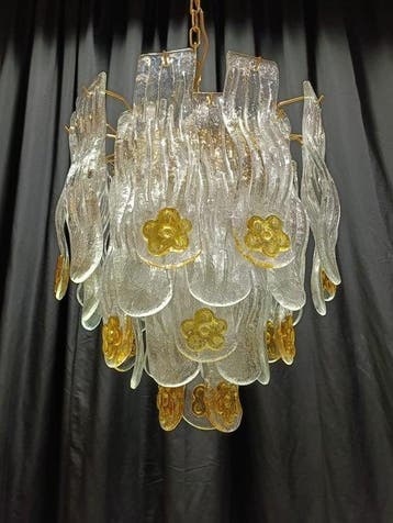 Zanchi - Kroonluchter - Lijstjes met bloemen - Muranoglas -