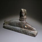 Oud-Egyptisch Schist God Oxyrhynchos vis. 11 cm lang.