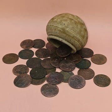 Nederlands-Indië - V.O.C. Schatvondst met 30 VOC-duiten in