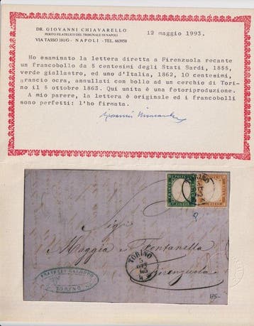 Koninkrijk Italië 1863 - 5 okt. Gemengd 5 c. Sardinië + 10