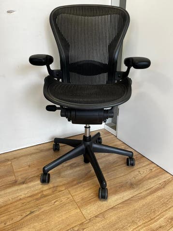 Herman Miller Chair Aeron - Full Option Version - Warranty, Verzenden, Zwart, Zo goed als nieuw, Bureaustoel