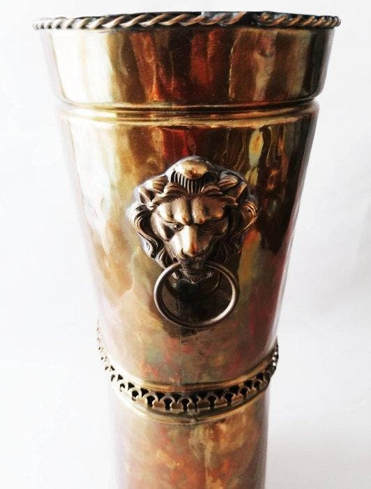 Paraplustandaard/rek - Verguld messing, Metaal -, Antiek en Kunst, Curiosa en Brocante