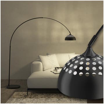 Booglamp Arcus, staal, retro-stijl, 60W - zwart, Verzenden, Nieuw