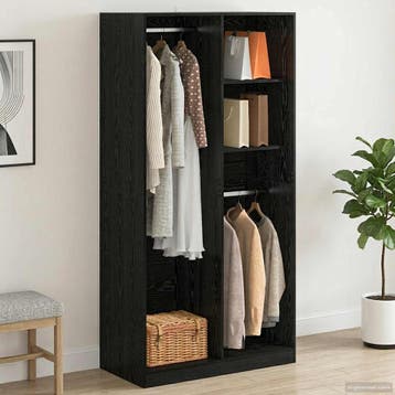 vidaXL Kledingkast Zwart eiken 100 x 50 x 200 cm Bewerkt, Verzenden, Nieuw