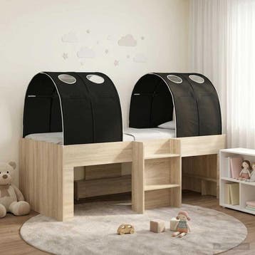 vidaXL Bed met Tunnel 3 st Sonoma en Zwart Bewerkt hout, Verzenden, Nieuw