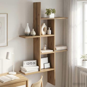 vidaXL Wandplank Artisanaal eiken 61 x 15 x 102 cm Bewerkt, Verzenden
