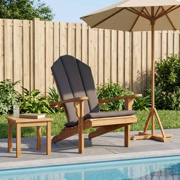 vidaXL Tuin Adirondack stoel Naturel Massief Teakhout, Jardin & Terrasse, Verzenden