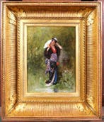 Philippe-Jacques Linder (1835-1914) - Woman in kimono in her